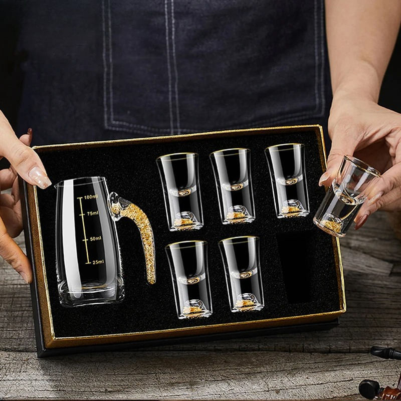 Wine Vodka Beer - 2/7개 크리스탈 유리 숏컵 선물세트 무연