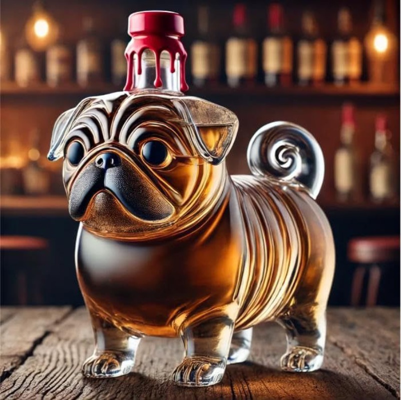 Wine Vodka Beer - 투명한 위스키 행거 퍼그 모양 유리