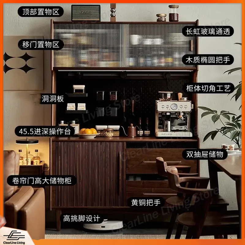 유리문이 있는 복고풍 단단한 나무 거실 와인 캐비닛 위 - Wine Vodka Beer 리뷰 및 가격