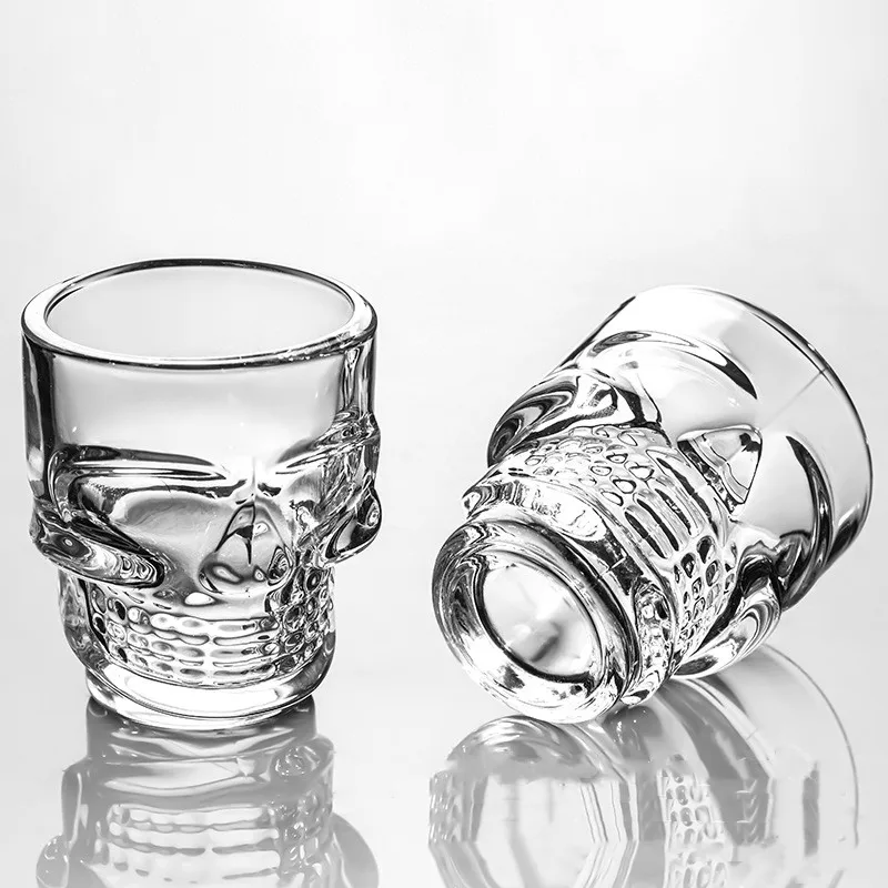 1/2Pcs 해골 머리 샷 유리 컵 크리 에이 티브 클 - Wine Vodka Beer 리뷰 및 가격