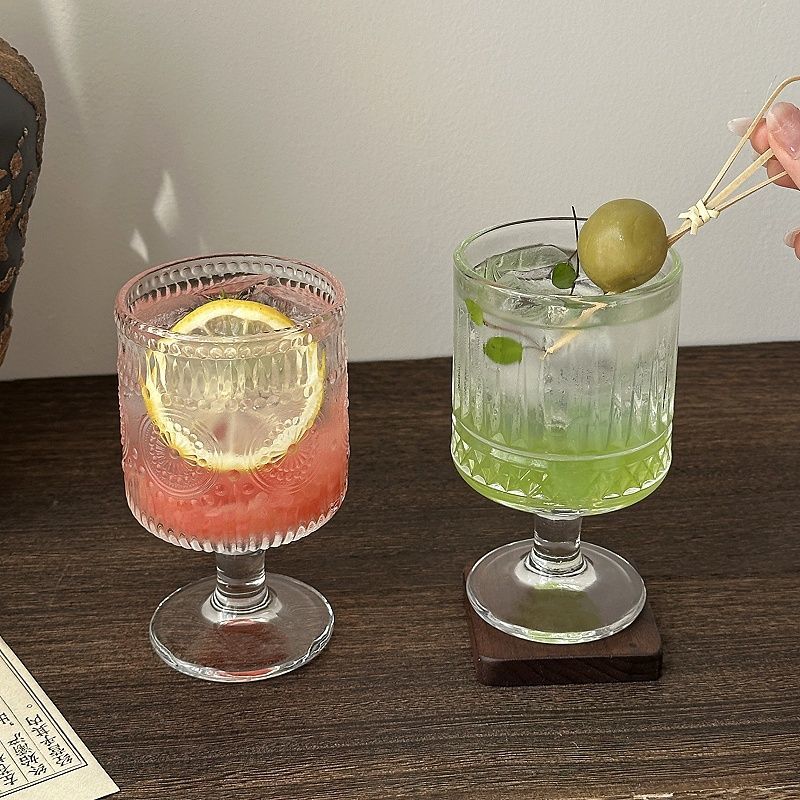 4pcs 세트 빈티지 양각 혼합 패턴 와인 유리, 와인 - Wine Beer Mix Drink 리뷰 및 가격