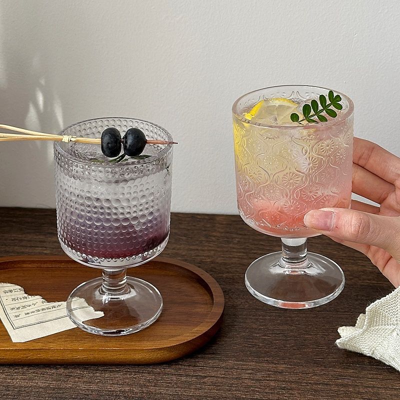 4pcs 세트 빈티지 양각 혼합 패턴 와인 유리, 와인 - Wine Beer Mix Drink 리뷰 및 가격